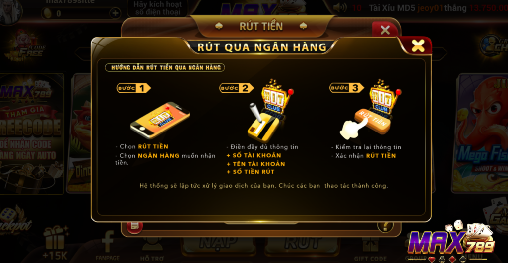 Giải đáp chi tiết thắc mắc liên quan đến việc rút tiền tại Max789